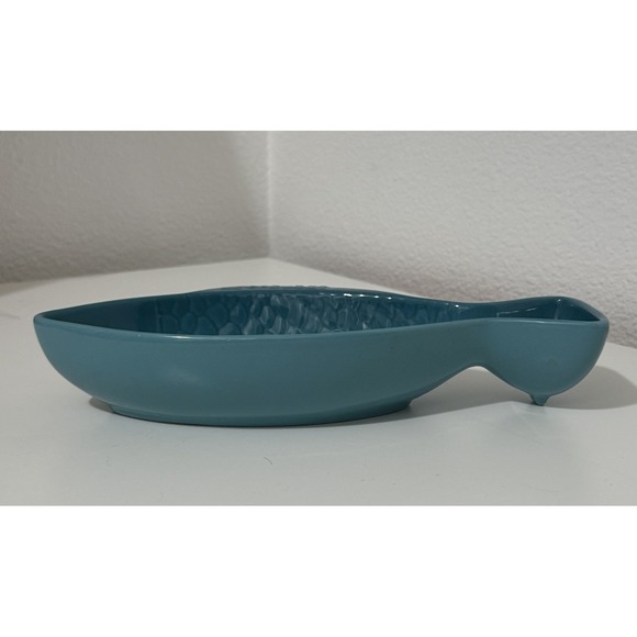 Le Creuset Caribbean Blue Small Fish Dish - Discontinued Color - Stoneware - VTG - Picture 9 of 13